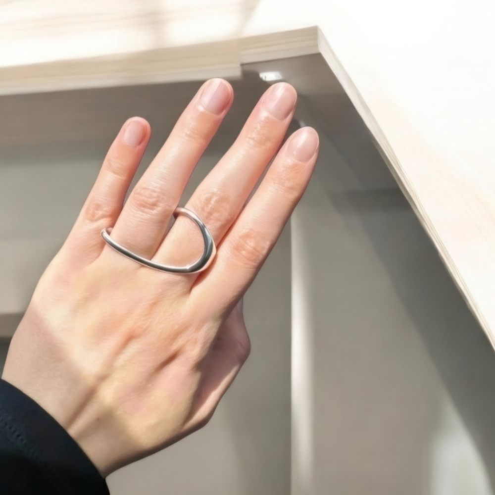 STERLING SILVER GEOMETRIC ADJUSTABLE RESIZABLE RING .925 NWT size 7.5 to 8.5